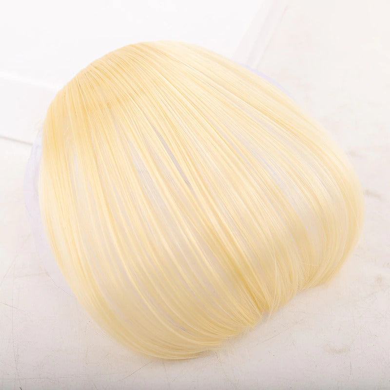 Women's Clip-In Bangs Wig Extension Light Brown High-Temperature Fiber
