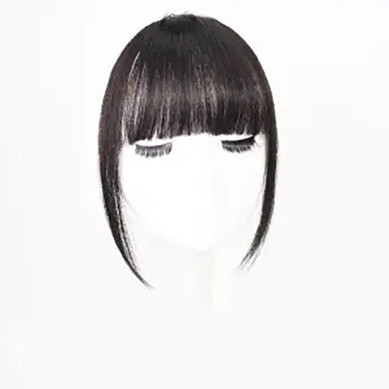 Women's Clip-In Bangs Wig Extension Light Brown High-Temperature Fiber