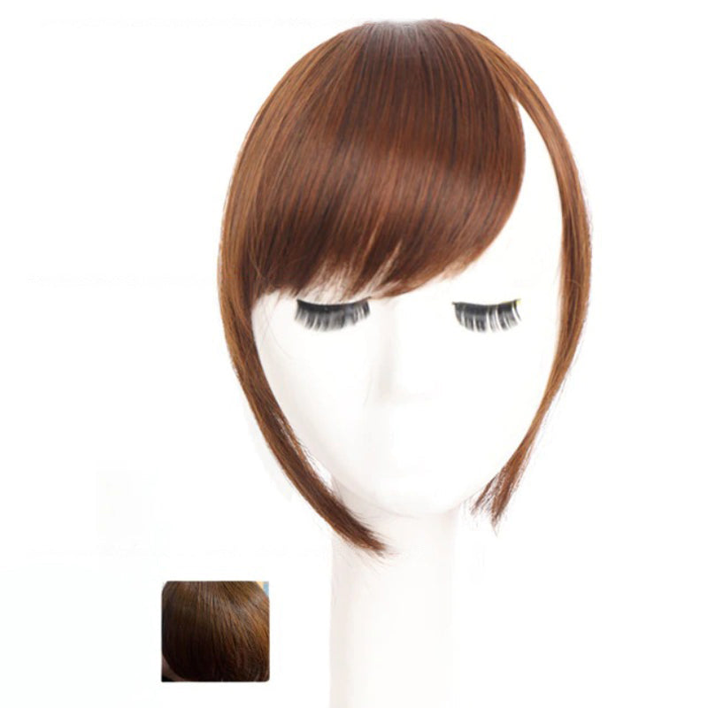 Women's Clip-In Bangs Wig Extension Light Brown High-Temperature Fiber