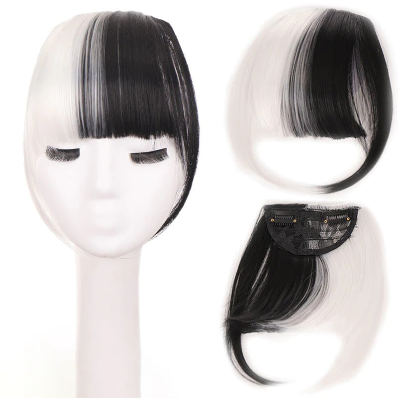 Women's Clip-In Bangs Wig Extension Light Brown High-Temperature Fiber