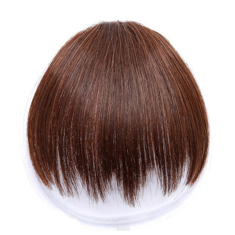 Women's Clip-In Bangs Wig Extension Light Brown High-Temperature Fiber