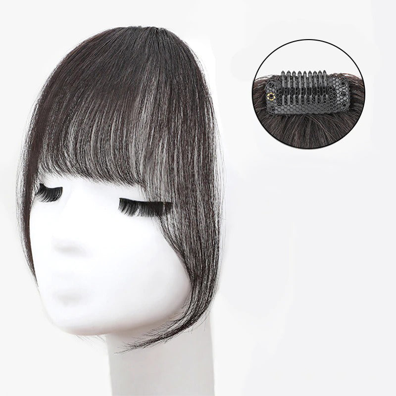 Women's Clip-In Bangs Wig Extension Light Brown High-Temperature Fiber