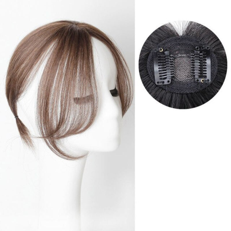 Women's Clip-In Bangs Wig Extension Light Brown High-Temperature Fiber