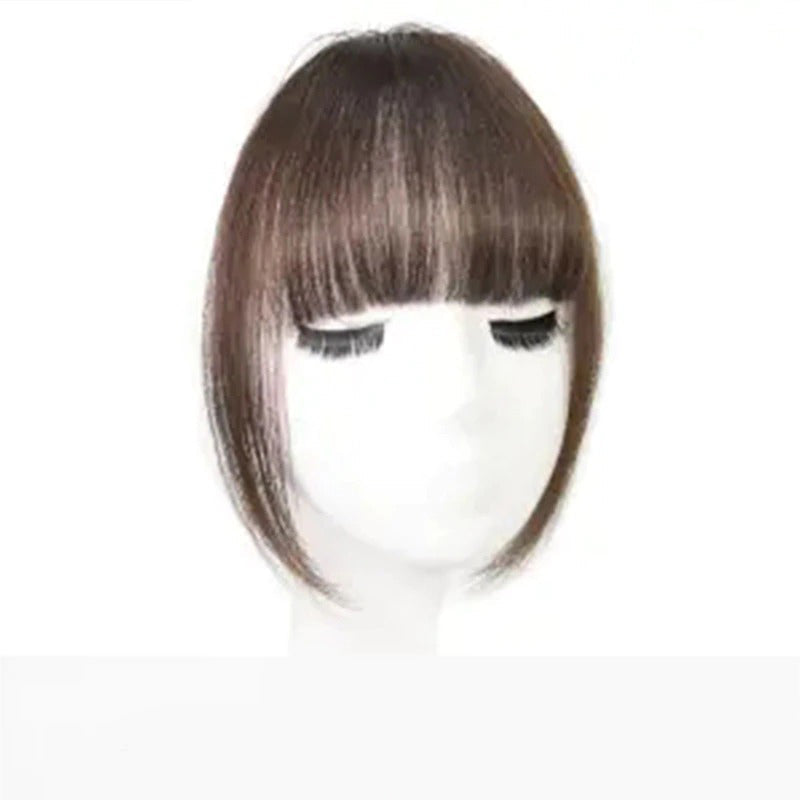 Women's Clip-In Bangs Wig Extension Light Brown High-Temperature Fiber