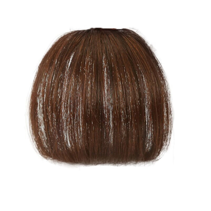 Women's Clip-In Bangs Wig Extension Light Brown High-Temperature Fiber