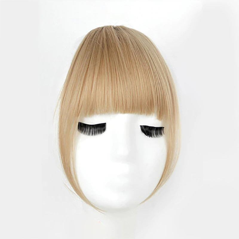 Women's Clip-In Bangs Wig Extension Light Brown High-Temperature Fiber