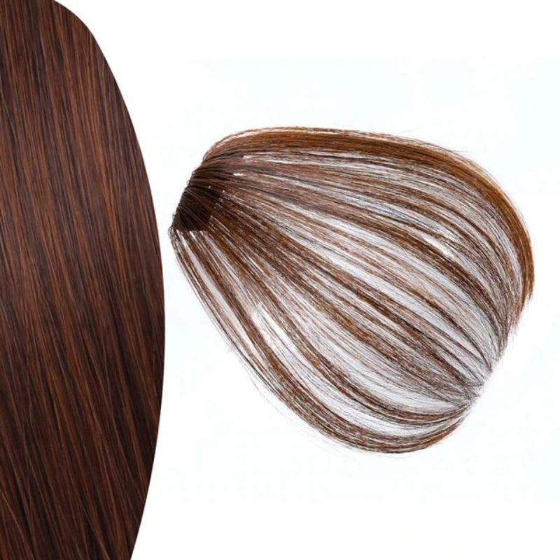 Women's Clip-In Bangs Wig Extension Light Brown High-Temperature Fiber