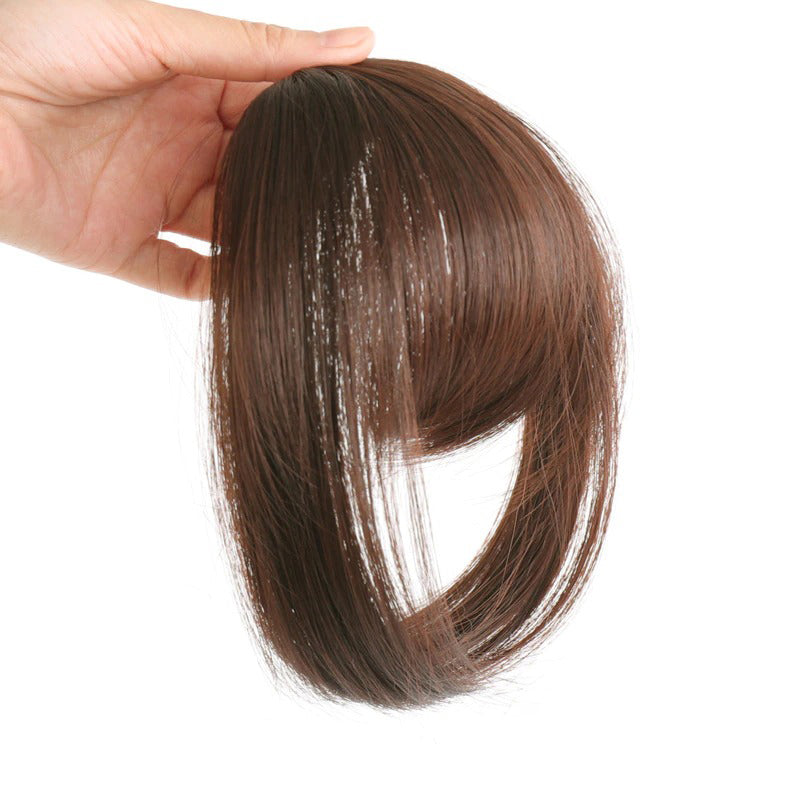 Women's Clip-In Bangs Wig Extension Light Brown High-Temperature Fiber