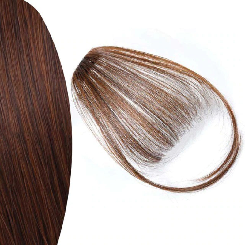 Women's Clip-In Bangs Wig Extension Light Brown High-Temperature Fiber