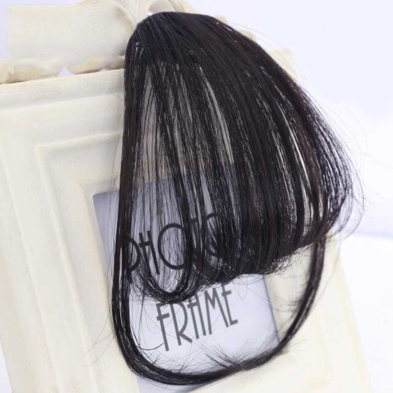 Women's Clip-In Bangs Wig Extension Light Brown High-Temperature Fiber