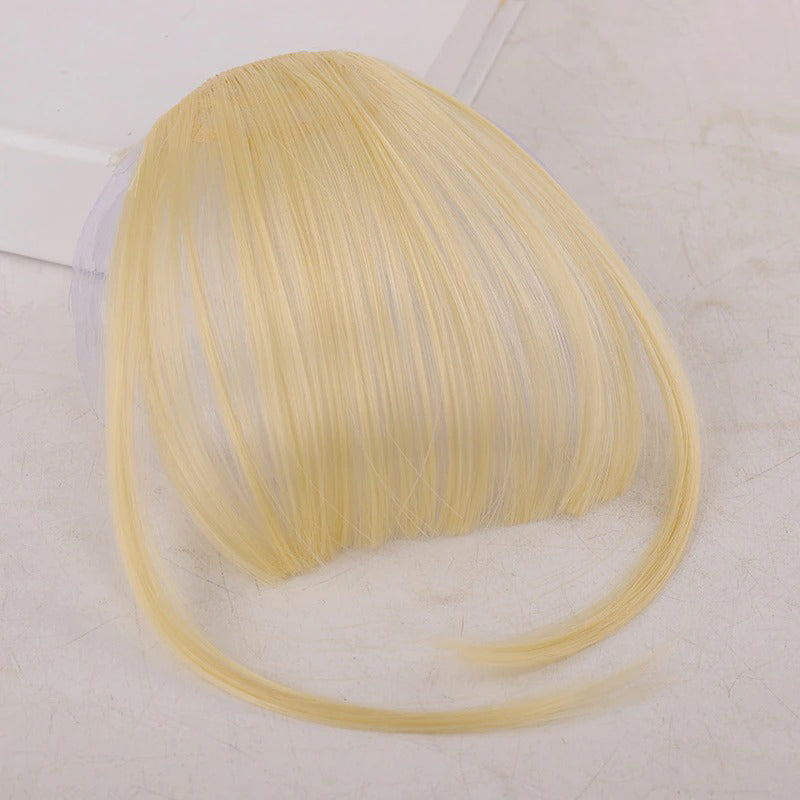 Women's Clip-In Bangs Wig Extension Light Brown High-Temperature Fiber