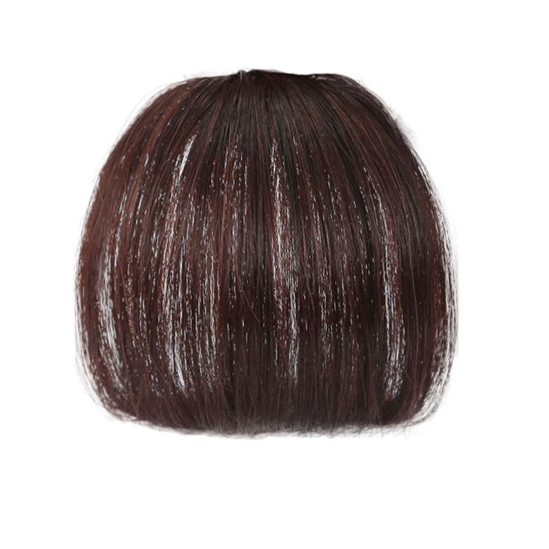 Women's Clip-In Bangs Wig Extension Light Brown High-Temperature Fiber