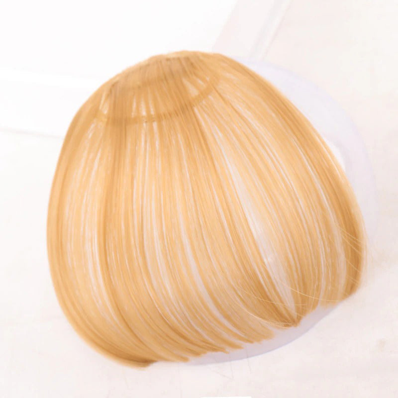 Women's Clip-In Bangs Wig Extension Light Brown High-Temperature Fiber