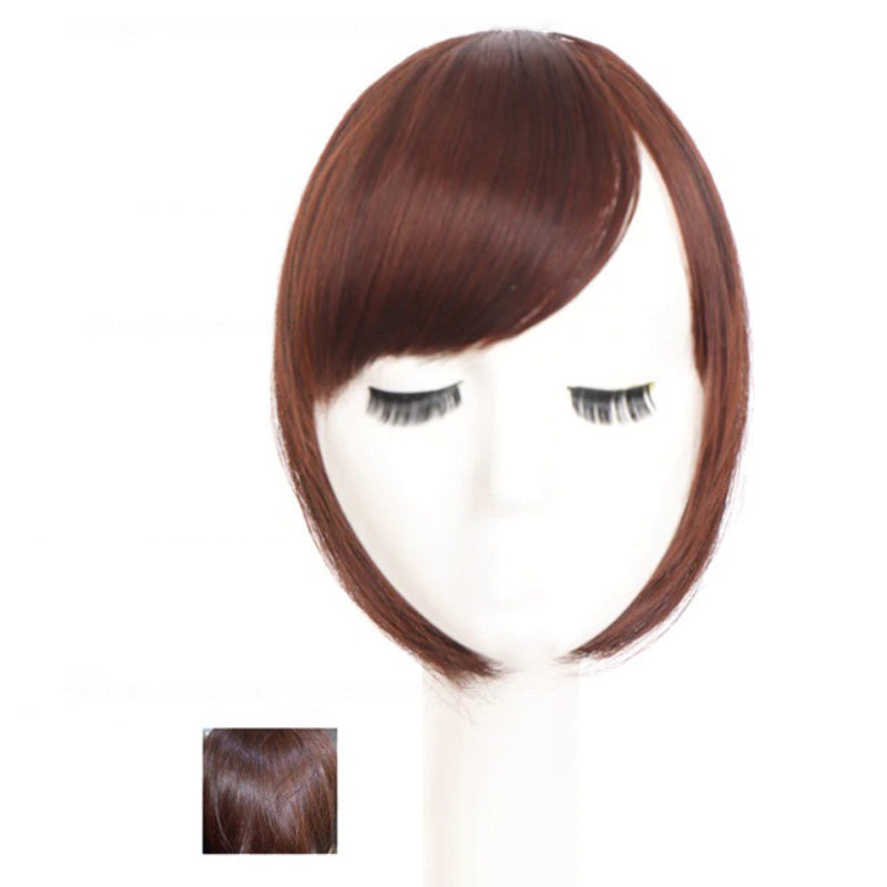 Women's Clip-In Bangs Wig Extension Light Brown High-Temperature Fiber