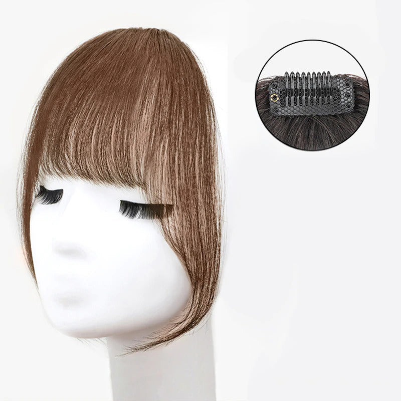 Women's Clip-In Bangs Wig Extension Light Brown High-Temperature Fiber