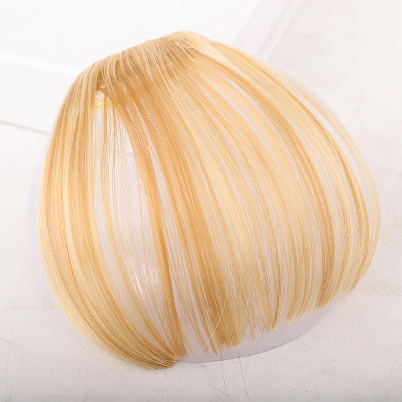 Women's Clip-In Bangs Wig Extension Light Brown High-Temperature Fiber