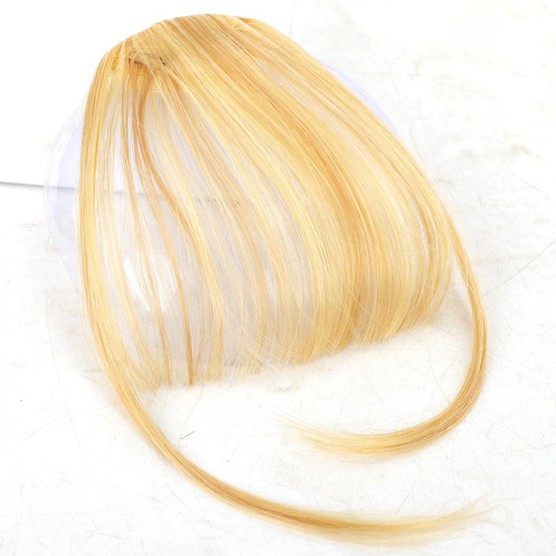 Women's Clip-In Bangs Wig Extension Light Brown High-Temperature Fiber