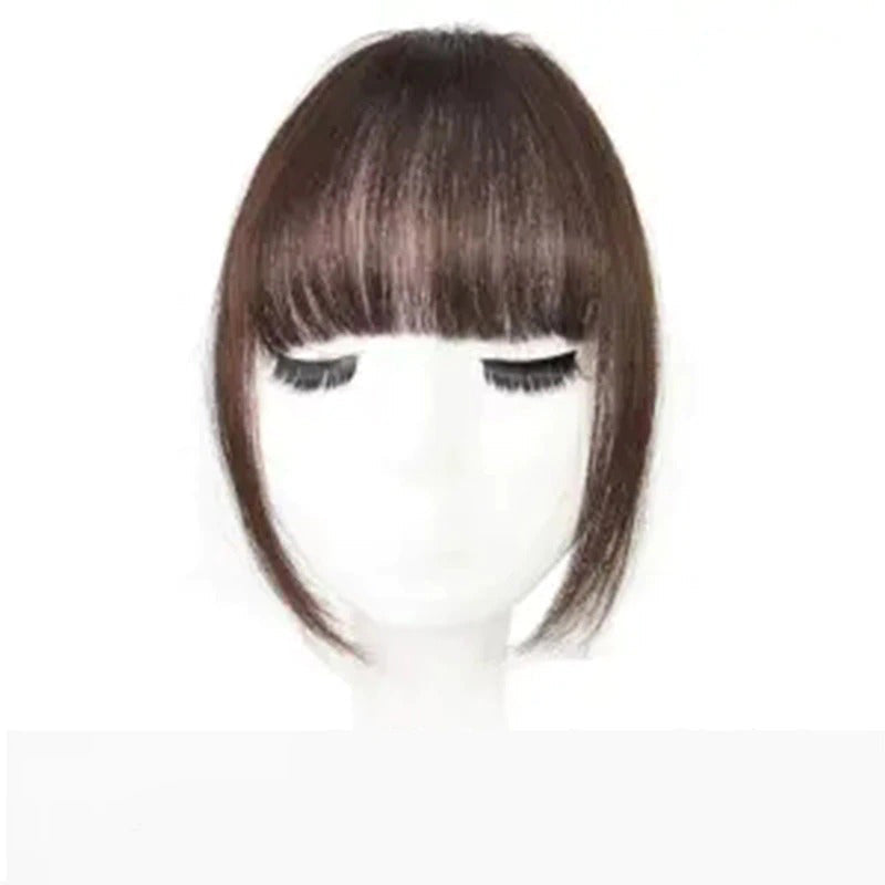 Women's Clip-In Bangs Wig Extension Light Brown High-Temperature Fiber