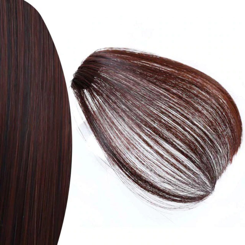 Women's Clip-In Bangs Wig Extension Light Brown High-Temperature Fiber