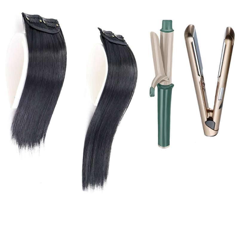 Women's Clip-In Hair Extensions Brown High-Temperature Fiber