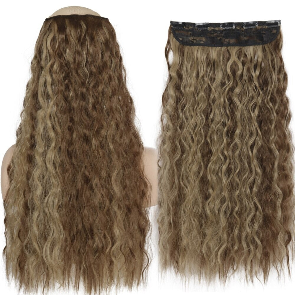 Women's Clip-In Hair Extensions Long Straight Curly High-Temperature Fiber