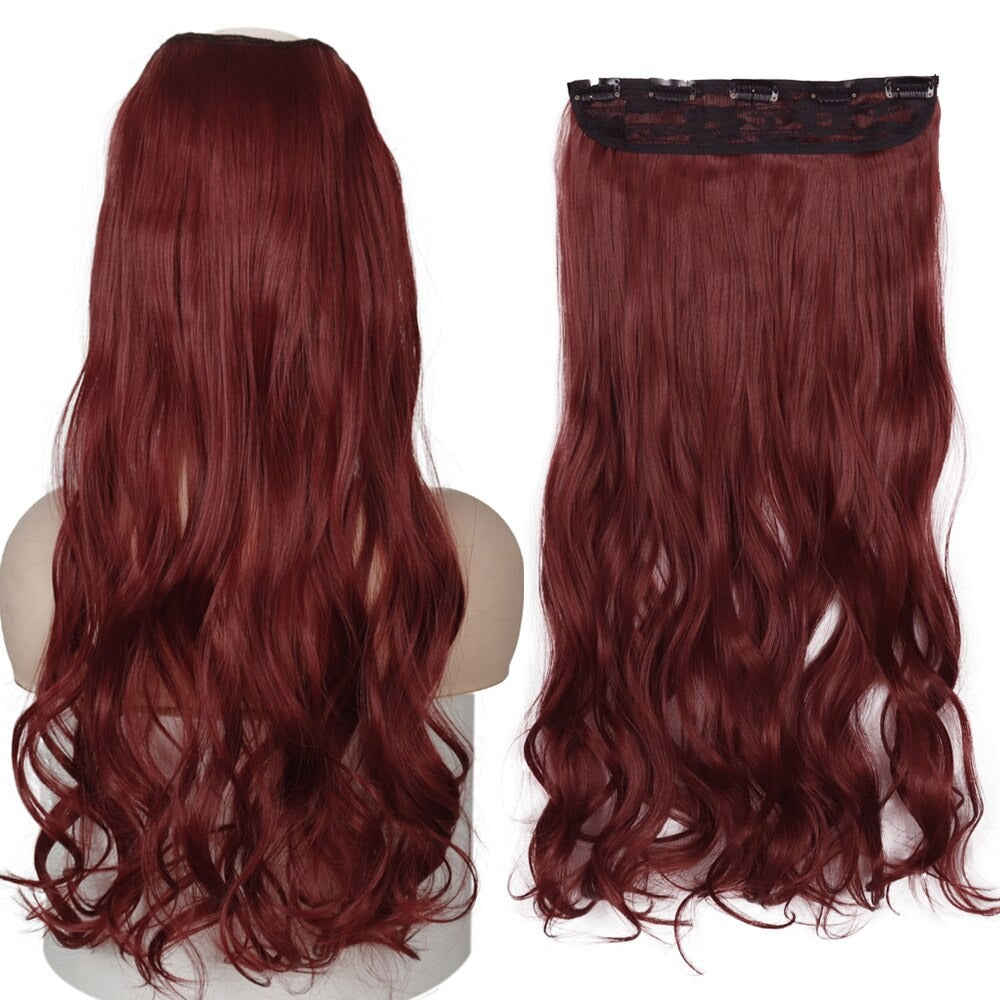 Women's Clip-In Hair Extensions Long Straight Curly High-Temperature Fiber