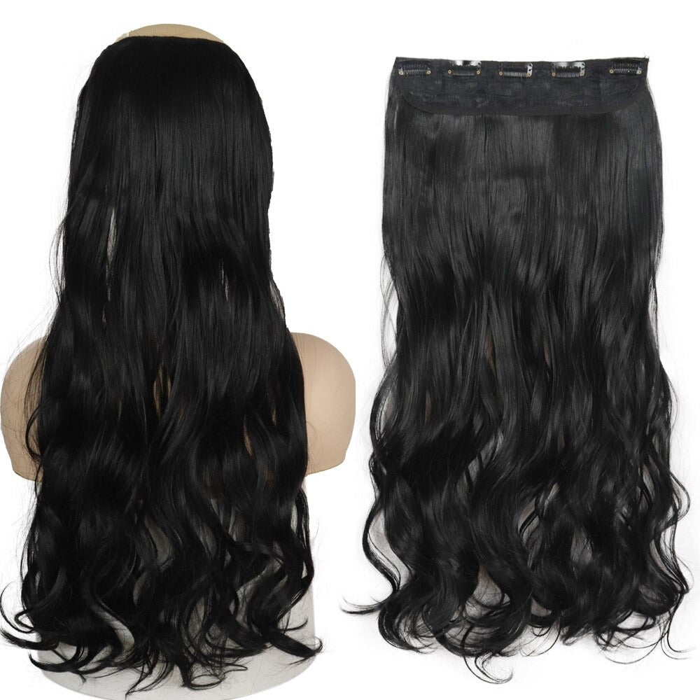 Women's Clip-In Hair Extensions Long Straight Curly High-Temperature Fiber