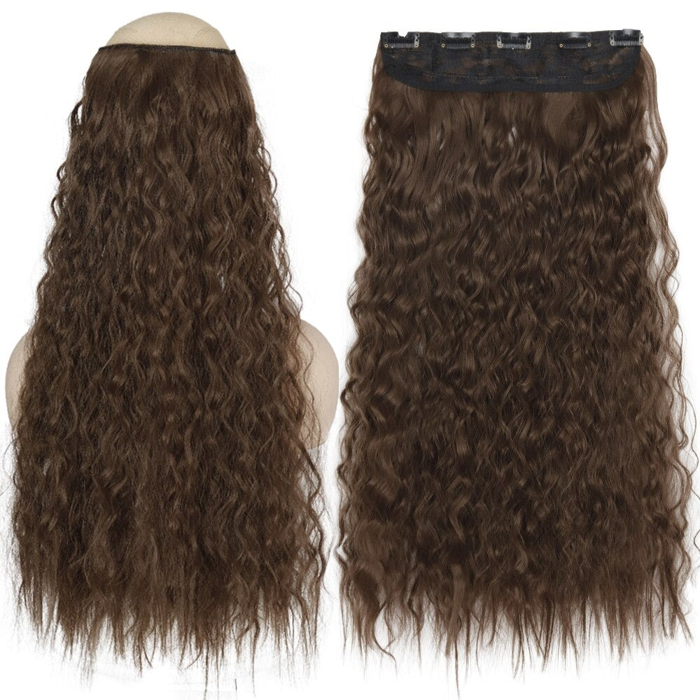 Women's Clip-In Hair Extensions Long Straight Curly High-Temperature Fiber