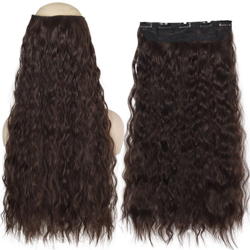 Women's Clip-In Hair Extensions Long Straight Curly High-Temperature Fiber