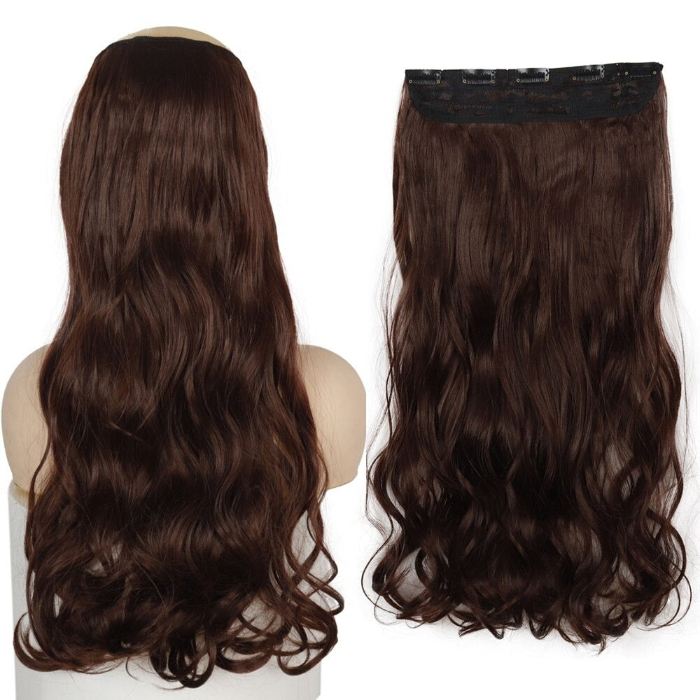 Women's Clip-In Hair Extensions Long Straight Curly High-Temperature Fiber