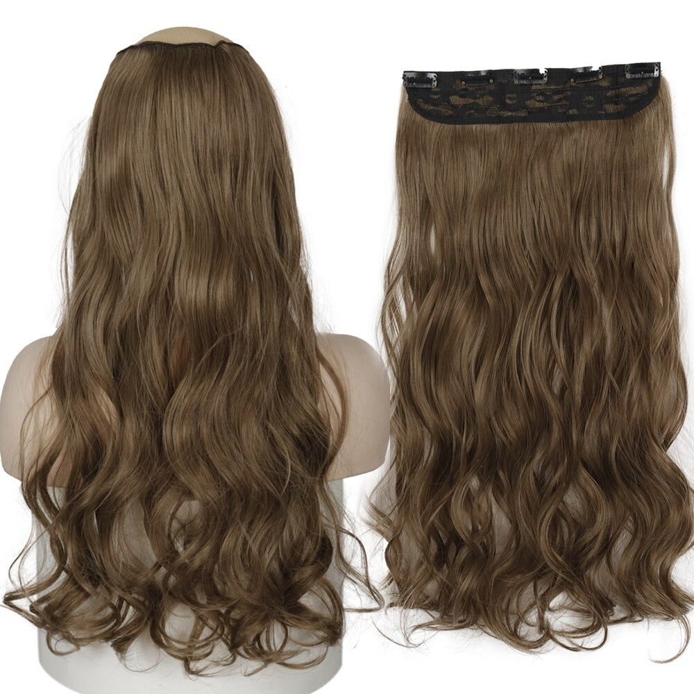 Women's Clip-In Hair Extensions Long Straight Curly High-Temperature Fiber