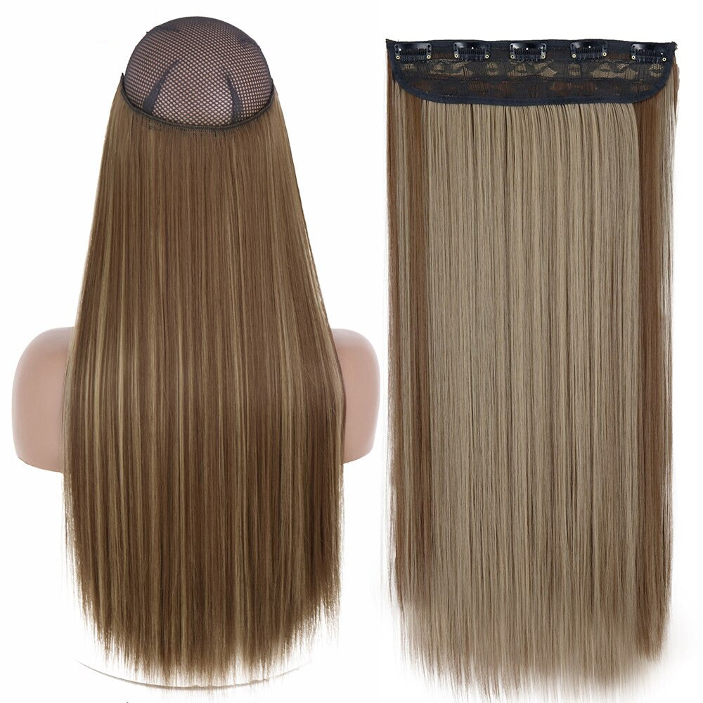 Women's Clip-In Hair Extensions Long Straight Curly High-Temperature Fiber