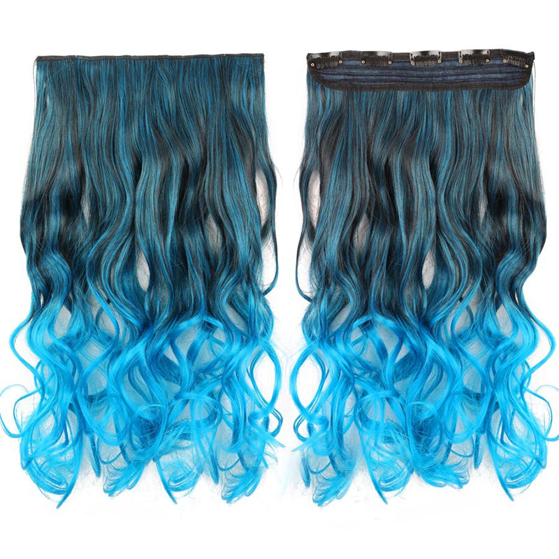 Women's Clip-In Ombre Hair Extensions 22 Inches Curly High-Temperature Fiber