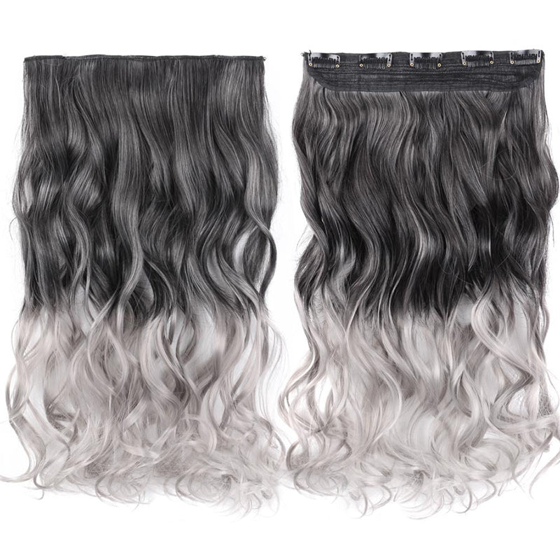 Women's Clip-In Ombre Hair Extensions 22 Inches Curly High-Temperature Fiber
