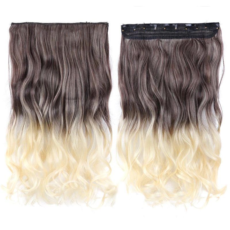 Women's Clip-In Ombre Hair Extensions 22 Inches Curly High-Temperature Fiber