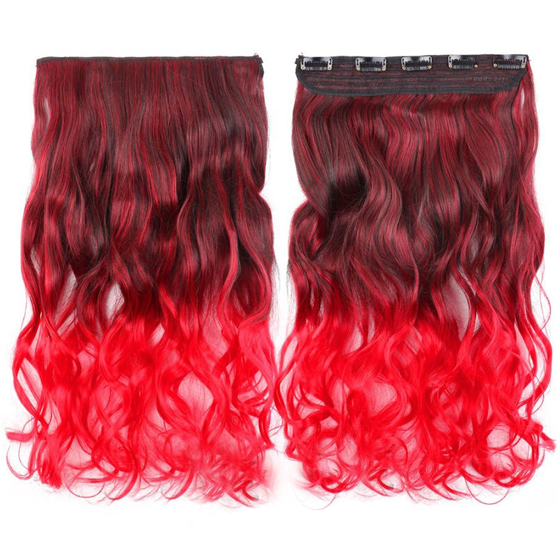Women's Clip-In Ombre Hair Extensions 22 Inches Curly High-Temperature Fiber