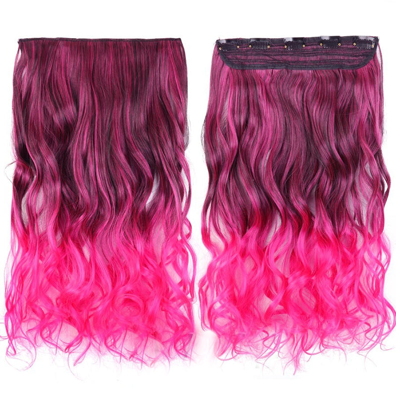 Women's Clip-In Ombre Hair Extensions 22 Inches Curly High-Temperature Fiber