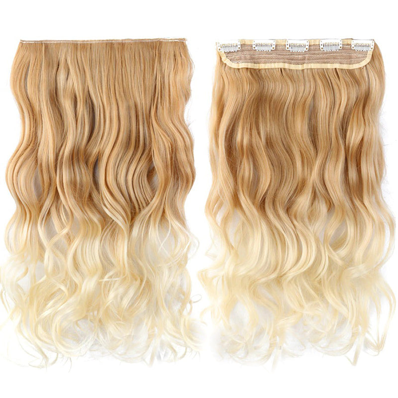 Women's Clip-In Ombre Hair Extensions 22 Inches Curly High-Temperature Fiber