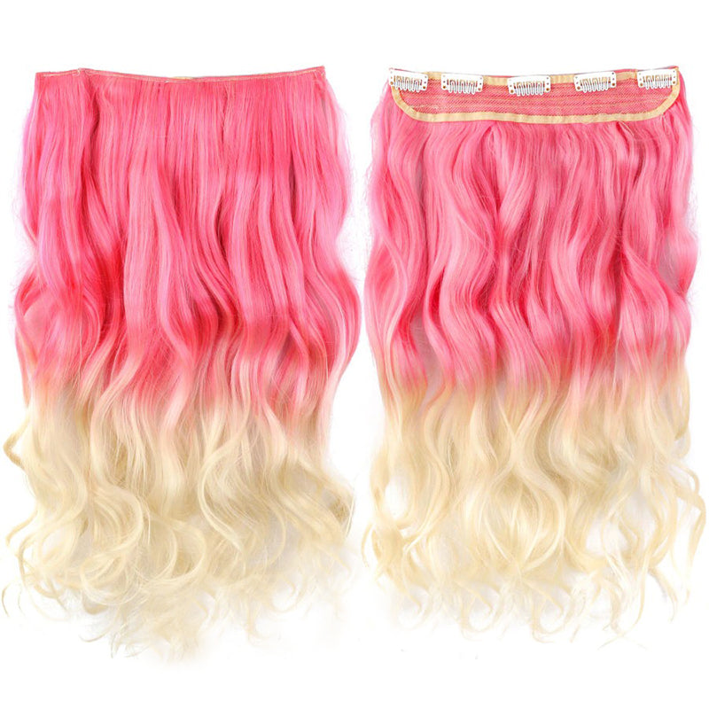 Women's Clip-In Ombre Hair Extensions 22 Inches Curly High-Temperature Fiber