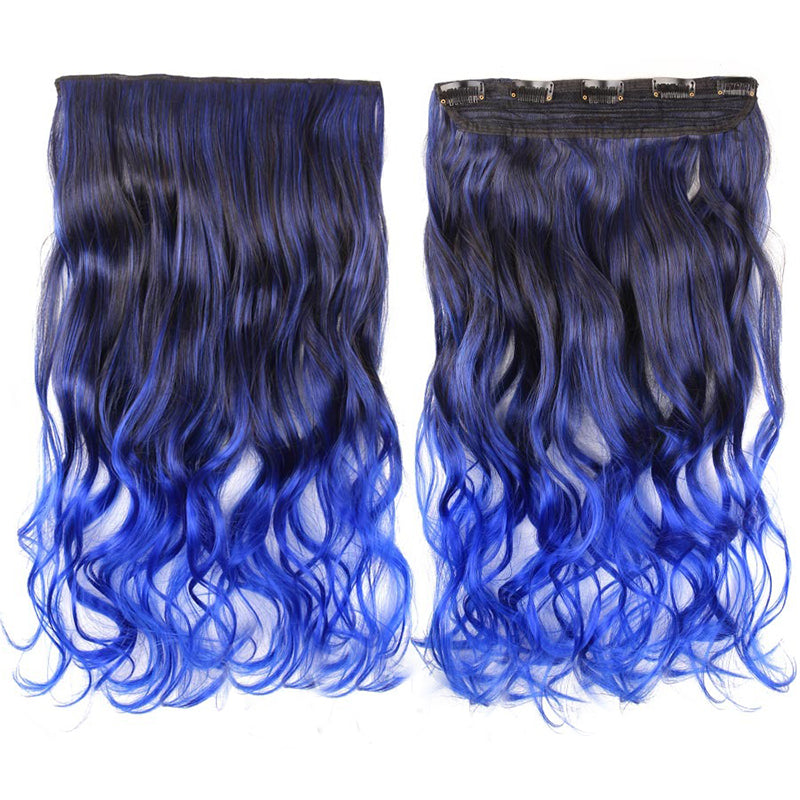 Women's Clip-In Ombre Hair Extensions 22 Inches Curly High-Temperature Fiber