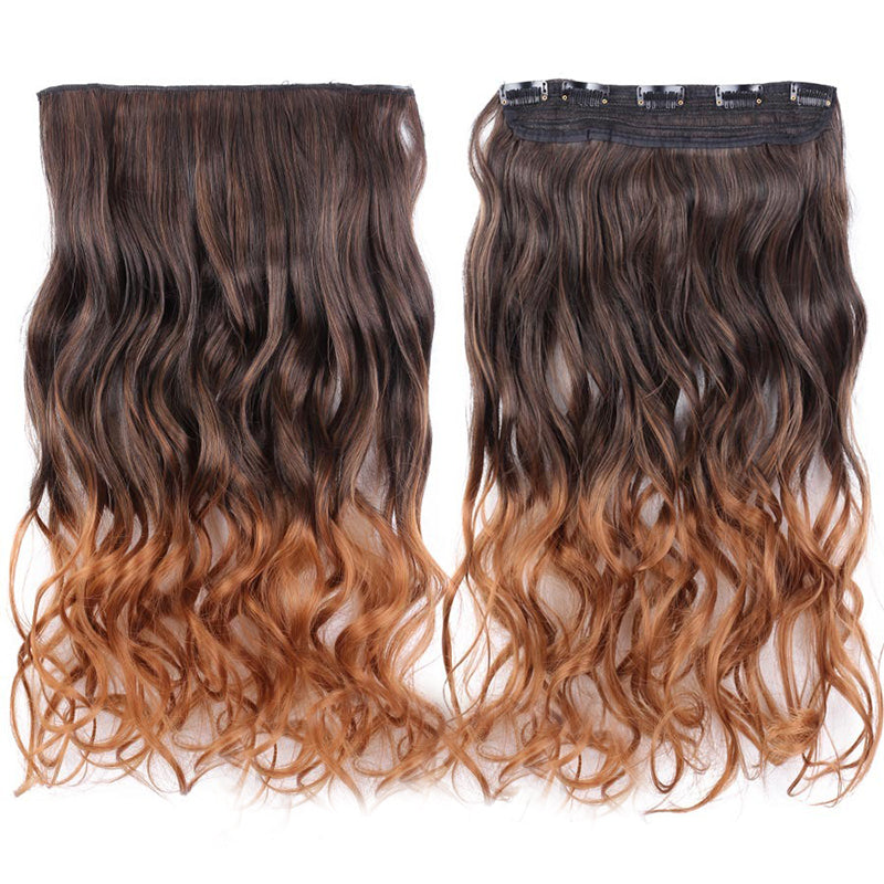 Women's Clip-In Ombre Hair Extensions 22 Inches Curly High-Temperature Fiber