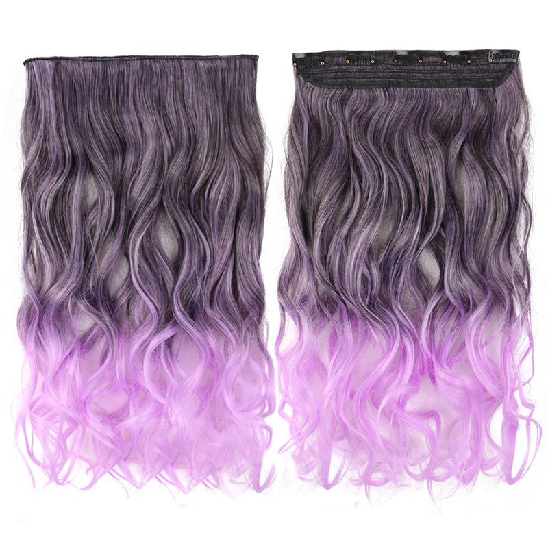 Women's Clip-In Ombre Hair Extensions 22 Inches Curly High-Temperature Fiber