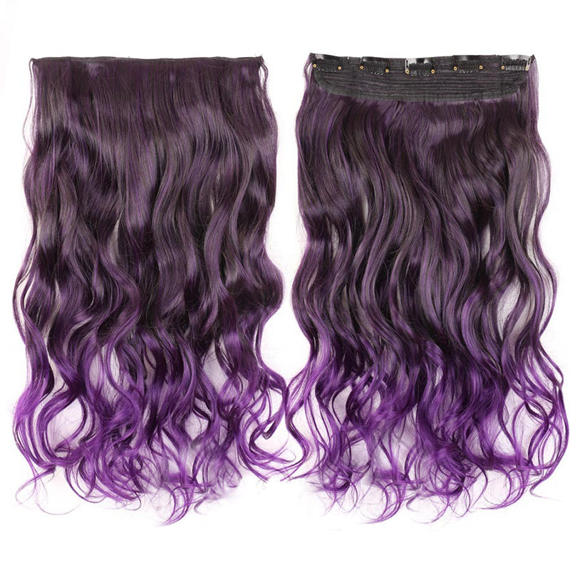 Women's Clip-In Ombre Hair Extensions 22 Inches Curly High-Temperature Fiber