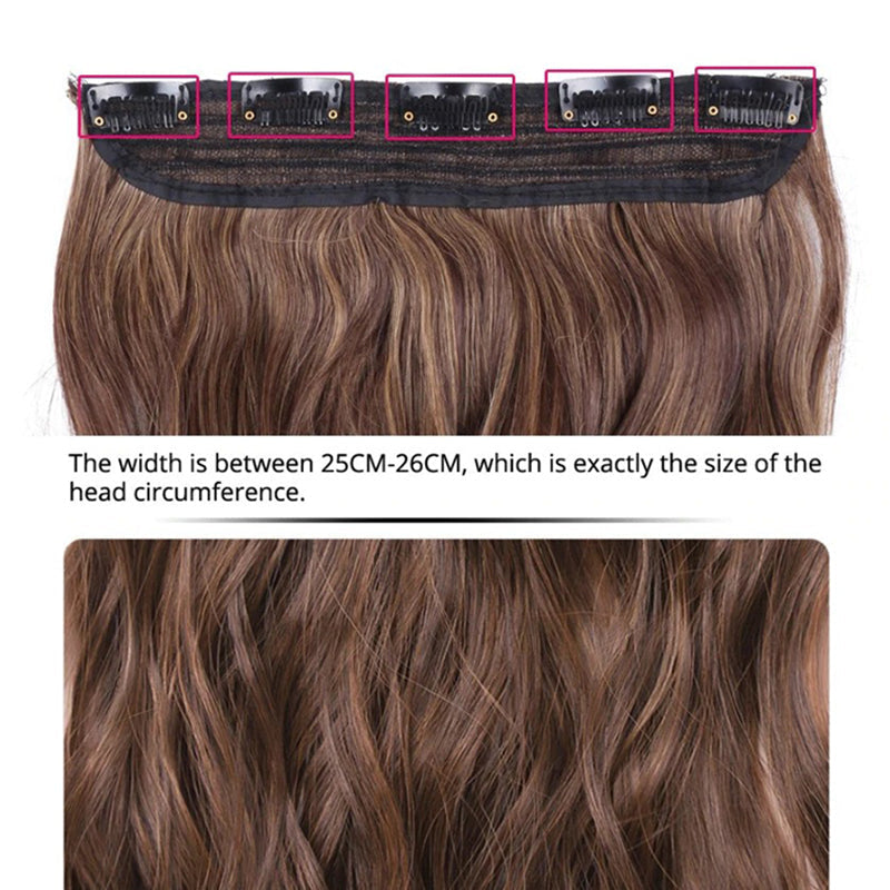 Women's Clip-In Ombre Hair Extensions 22 Inches Curly High-Temperature Fiber