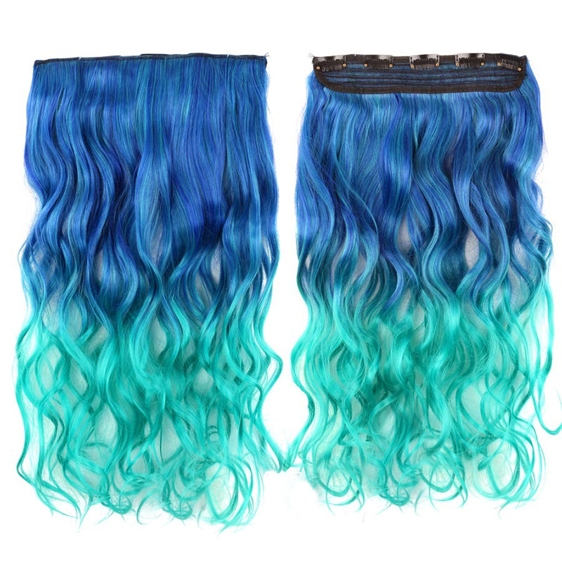 Women's Clip-In Ombre Hair Extensions 22 Inches Curly High-Temperature Fiber