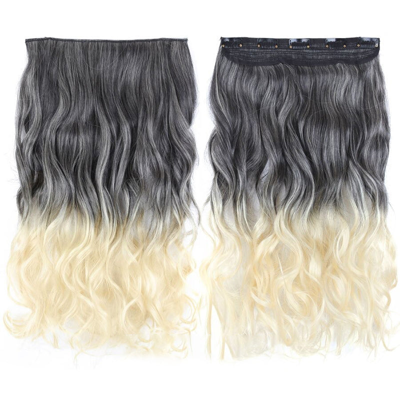 Women's Clip-In Ombre Hair Extensions 22 Inches Curly High-Temperature Fiber