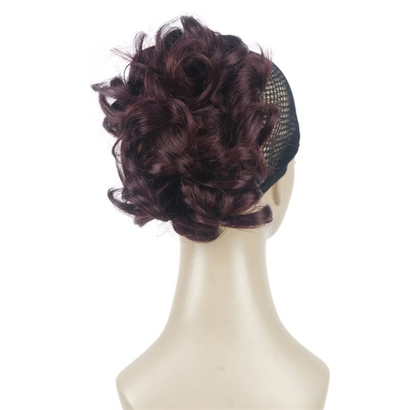 Women's Clip-On Hair Extensions Buns Natural Wave High-Temperature Fiber