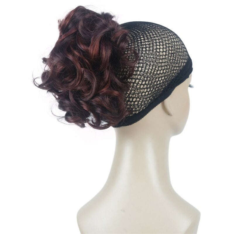 Women's Clip-On Hair Extensions Buns Natural Wave High-Temperature Fiber