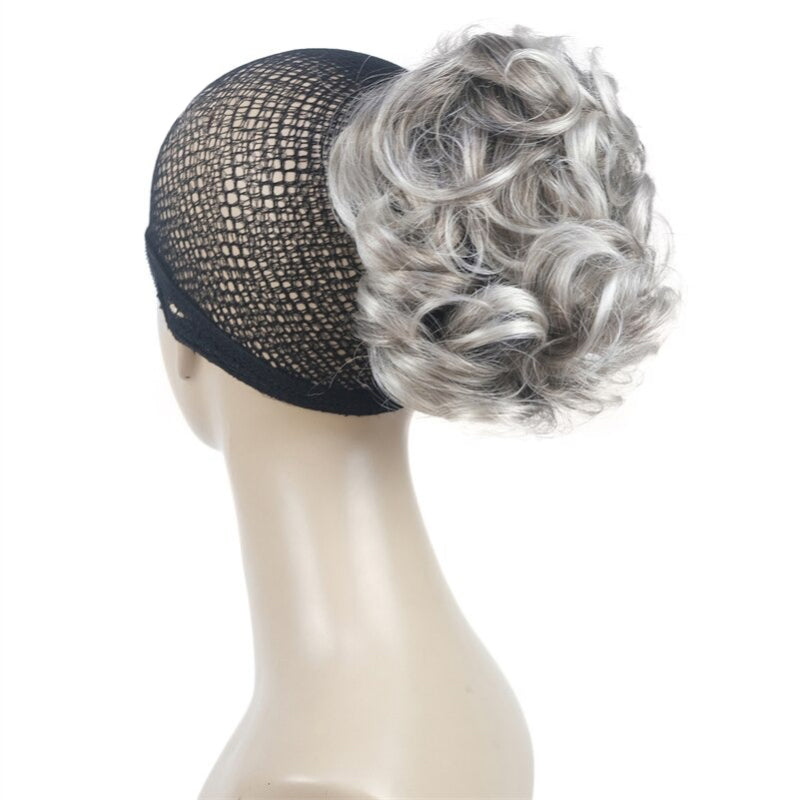 Women's Clip-On Hair Extensions Buns Natural Wave High-Temperature Fiber