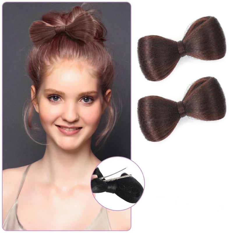 Women's Clip-in Hair Extensions Pink High-Temperature Fiber with Bow Detail